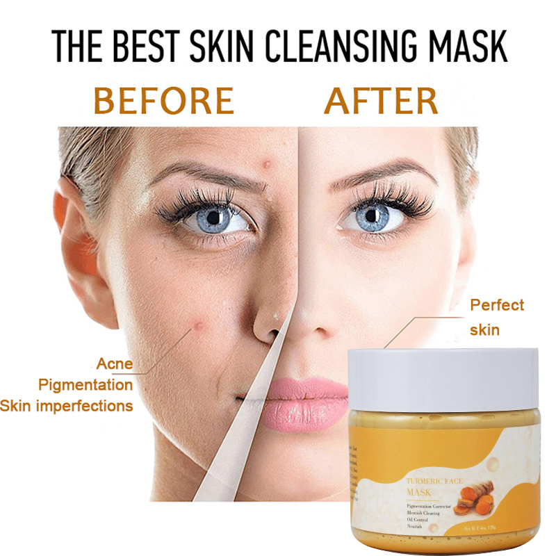 Mascarilla facial de arcilla de c&uacute;rcuma de marca privada (4) 