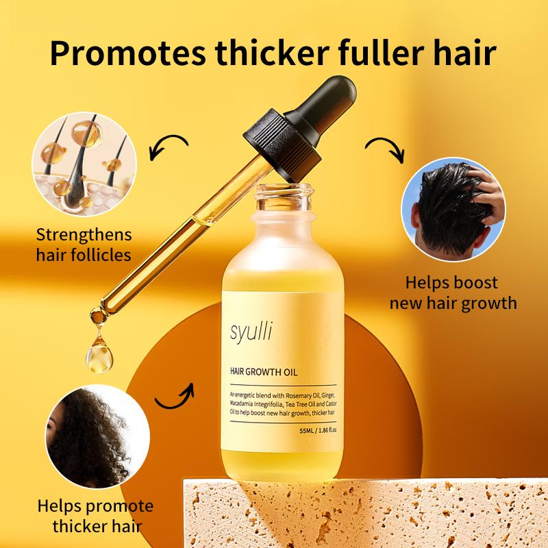 Aceite para el crecimiento del cabello Syulli | Aceite anticaída de romero y jengibre | Estimular los folículos