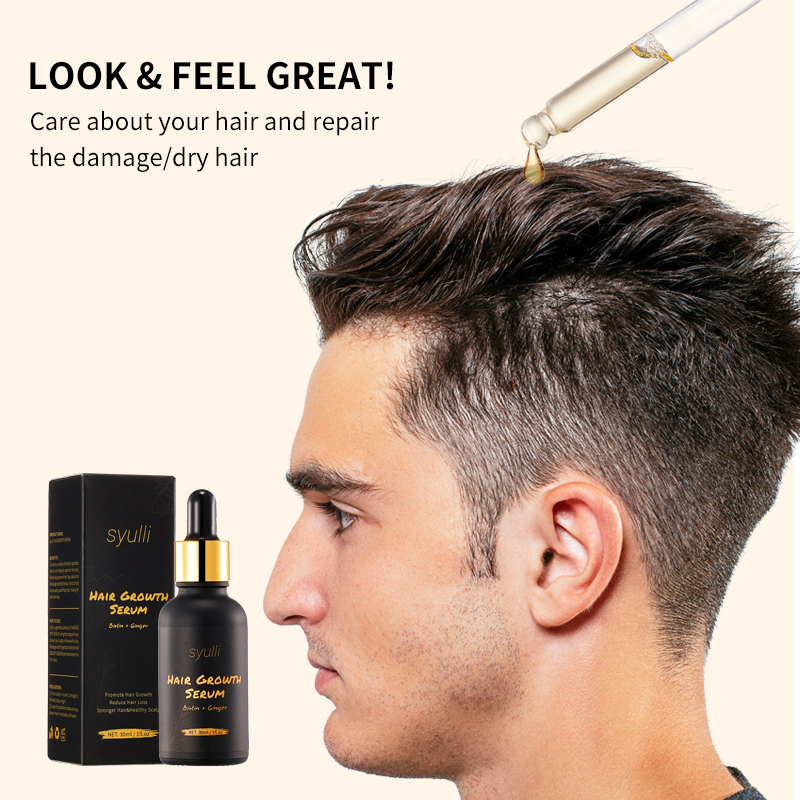 Suero herbario para el crecimiento del cabello con biotina y jengibre