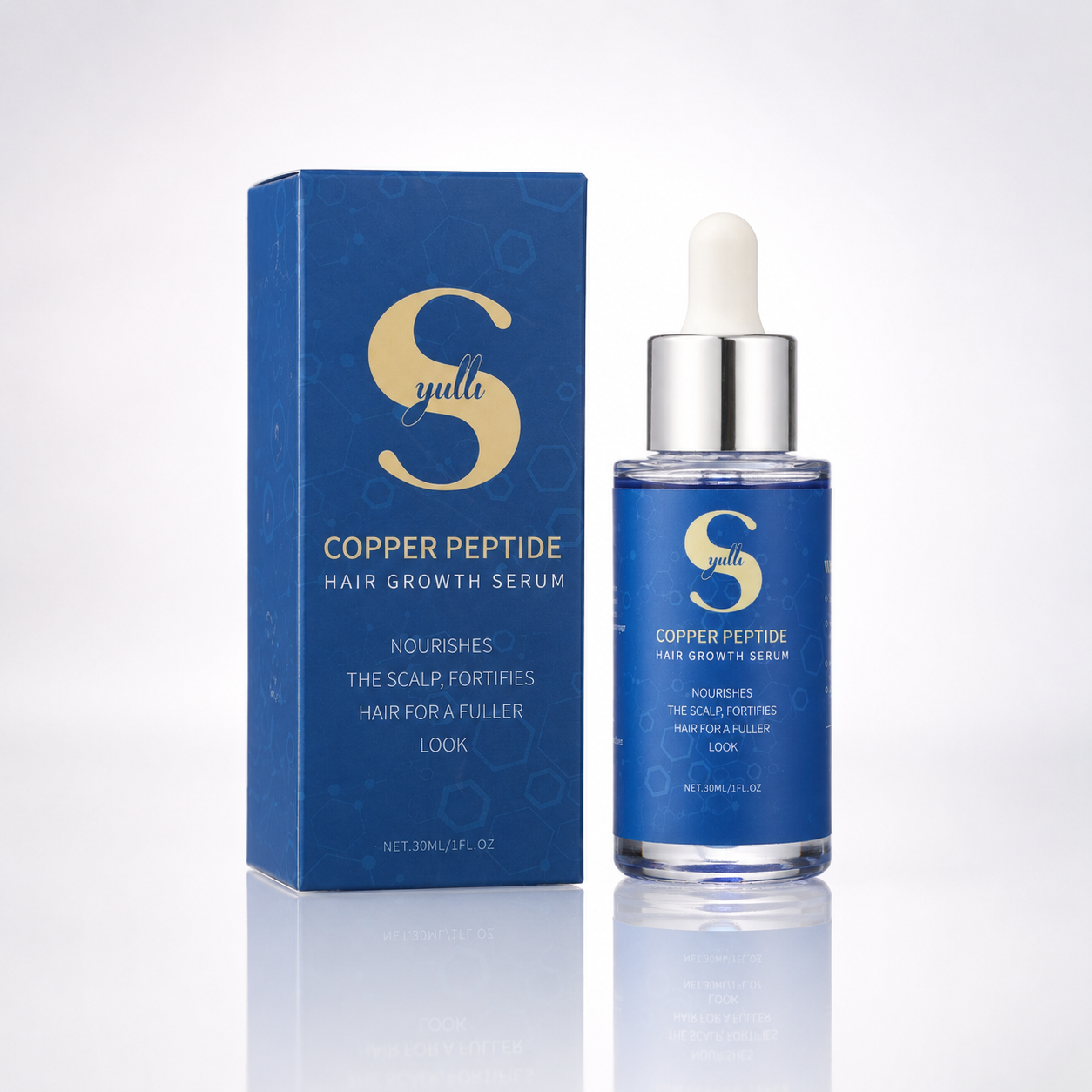 Syulli Suero para el crecimiento del cabello con péptido de cobre al 1%, anticaída, mezcla de aceite de semillas vegetales, 1 ml x 55